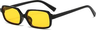Generic Square Mens And Womens Outdoor Sunglasses Small Frame Driving Commuter Sun Glasses(Yellow)
