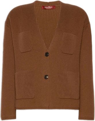 Max Mara C&aacute;rdigan Filtro de lana y cachemir - Knitwear - Mujer - Marr&oacute;n - S