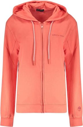 North Sails Hoodies & sweatvesten, Dames, Roze, S, Katoen, Hooded Sweatshirt met rits