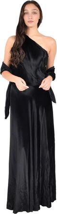 Alberta Ferretti Womens Long Dress Black Viscose