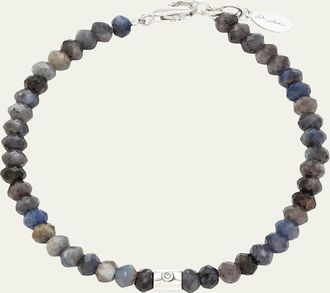 Jan Leslie Mens Blue Sapphire Beaded Bracelet