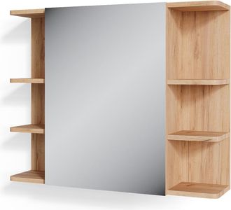Vicco Armario Con Espejo Para Ba&ntilde;o Fynn, Roble, 79.6 X 64 Cm