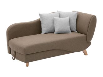 Vente-Unique Div&aacute;n (&aacute;ngulo inquierdo) convertible de tela marr&oacute;n con arc&oacute;n PENELOPE