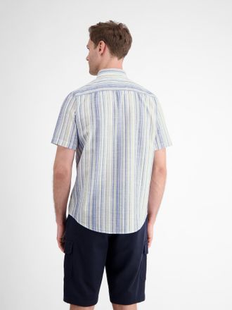 Lerros Kurzarmhemd LERROS LERROS Herren Halbarmhemd, gestreift, Herren, Gr. S, Normalgr&ouml;ssen, blau (cobalt blau), 100% Baumwolle, Hemden Kurzarmhemd