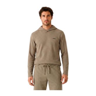 HUGO BOSS Hoodies & sweatvesten, Heren, Bruin, XL, Katoen, Waffle Hoodie
