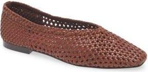 Madewell The Mylie Ballet Flat in Handwoven Leather in Cherry Wood at Nordstrom Rack, Size 10.5