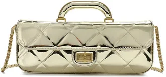 Tiffany & Fred Metallic Quilted Leather Top Handle Clutch