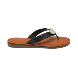 Brighton Womens Amigo Flat Thongs Sandal In Black