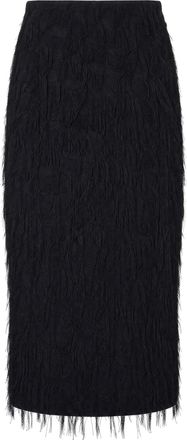 Patrizia Pepe Womens Midi Fringe Skirt Black Main Fabric: Polyester
