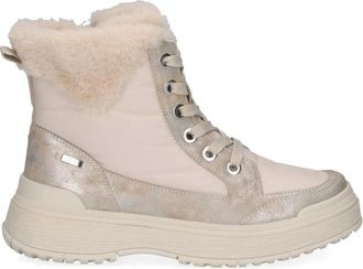 Caprice Beige Casual Gesloten Enkellaarsjes - Dames - Winterlaarzen - Beige - 40 EU - Schoenen
