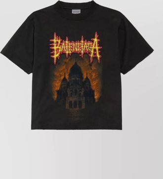 Balenciaga medium fit t shirt crew neck graphic