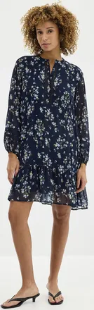 Contemporaine Womens Small fall flowers chiffon dress