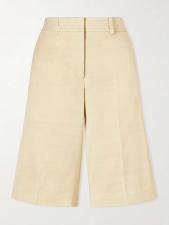 Another Tomorrow Shorts A Gamba Dritta In Twill - Neutri