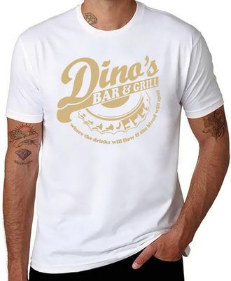 Generic Inspired Dinos Bar and Grill,Mens T-Shirt White-Style XL