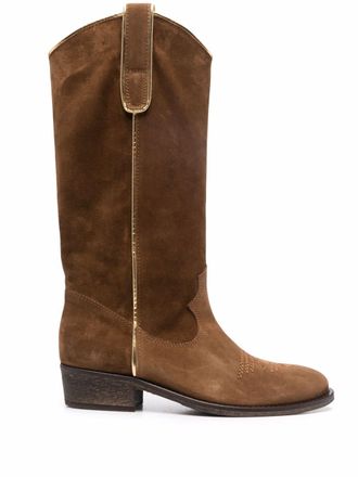 Via Roma 15 western-style boots - women - Leather/Suede/Leather - 36 - Brown