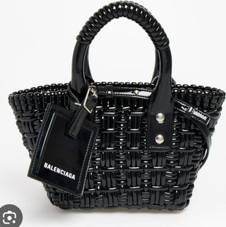 Balenciaga Black High Shine Mini Tote Size XXS