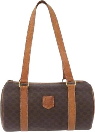Celine Pre-owned Handbags, female, Brown, Size: ONE SIZE Pre-owned Vintage macadam shoulder bag