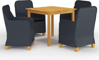 vidaXL Vidaxl - Juego De Comedor Para Jard&iacute;n De 5 Piezas Gris Oscuro