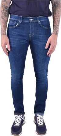 Dondup Jeans, Heren, Blauw, W34, Katoen, Skinny Fit Lage Taille Jeans