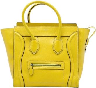 Celine Pre-owned Mini Luggage Tote - Dames - Vintage Handtas - Geel - ONE Size - Leer - Vintage