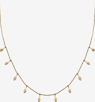 GbyG Halskette aus Gelbgold und Diamanten Navettes