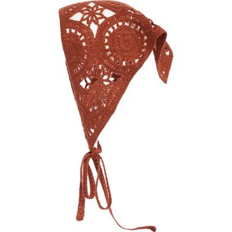Treasure & Bond Crochet Trim Bandana in Rust at Nordstrom