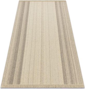 RugsX Rugsx - Wool carpet villa 7796/72800 Stripes sizal, flat-woven beige beige 200x300 cm