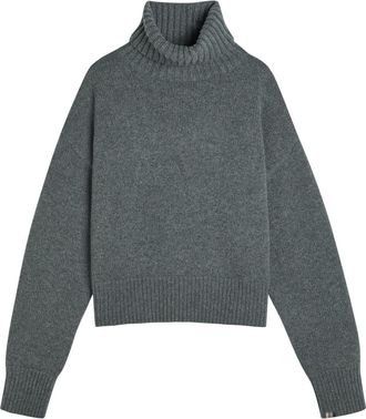 Extreme Cashmere Extreme Cashmere N&deg;434 Crop Xtra Roll-neck Cashmere Jumper - Dark Grey - One Size