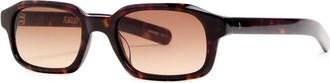 Flatlist Hanky Rectangle-frame Sunglasses - Brown Dark - One Size