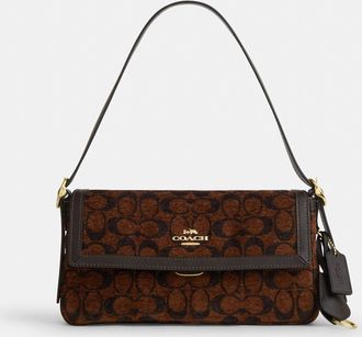 Coach Etta Small Flap Shoulder Bag In Signature Chenille