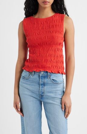 Madewell Smocked Tank Top in Wild Poppy at Nordstrom, Size Xx-Small