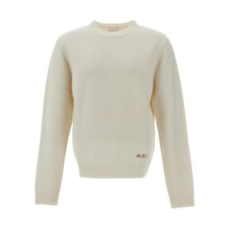 A.P.C. A.p.c. - Pullover Edmond - Heren - Truien - Wit - Maat: M Wol
