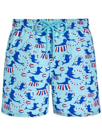 Vilebrequin seal-print swim shorts - Blue