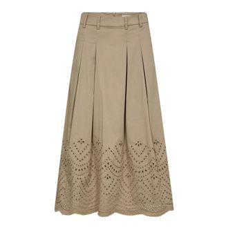 Co'Couture Poppy CC Pleat Scallop Skirt - Skirts - Mujer - Beige - XL