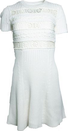 Manoush Manoush, crochet and knitted dress in white