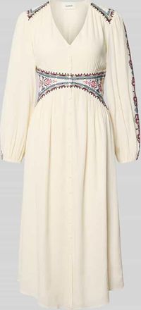 BA&SH Regular Fit Midikleid aus reiner Viskose Modell Tina in Offwhite, Gr&ouml;&szlig;e XS