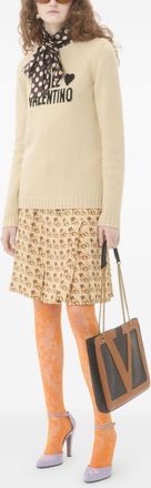 Valentino Garavani Womens Beige Wool Sweater - Ivory - Size Medium