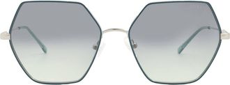 Guess Green Gradient Hexagonal Ladies Sunglasses GF6125 10Q 58