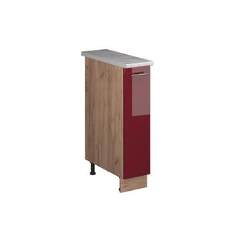 Vicco Mueble De Botica Fame-line, Rojo Burdeos Alto Brillo/roble Dorado, 20 Cm, Et M&aacute;rmol, Vicco