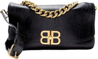 Balenciaga Leather Bb Soft Medium Shoulder Bag (Authentic Pre-Loved)