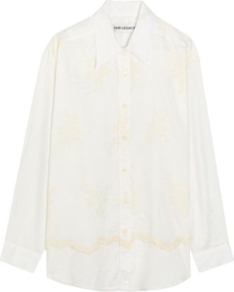 Our Legacy Precious Embroidered Cotton-poplin Shirt - White - 34 (UK6 / XS)