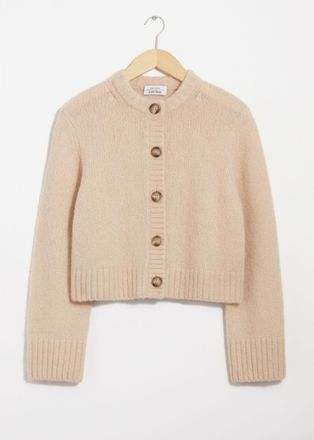 & Other Stories Buttoned Knit Cardigan - Beige