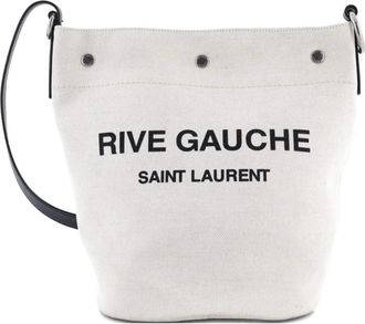 Saint Laurent Rive Gauche Canvas bucket bag - Zwart