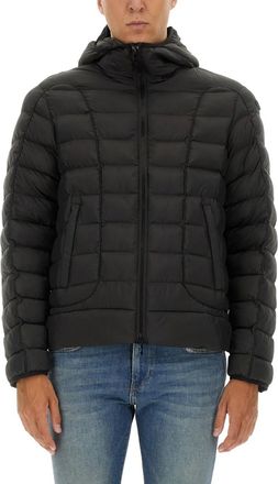 Diesel Black Quilted Hood Jackets