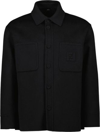 Fendi Wool Blouson - Heren - Zomerjassen - Zwart - L - Wol - Jassen