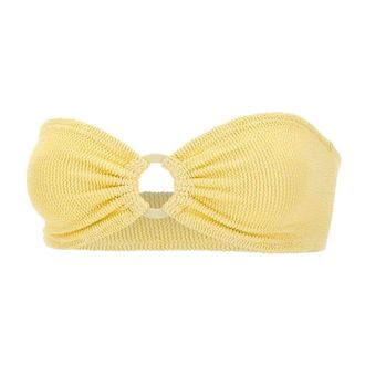 MC2 Saint Barth Beachwear, female, Yellow, Size: M/L Yulia Bikini Top