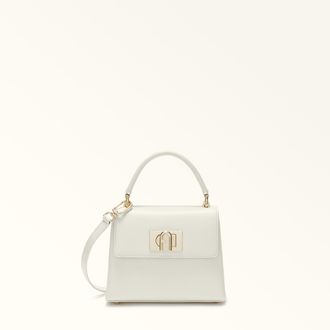 Furla 1927 Borsa A Mano Mini Panna Bianco Pelle Stampata Donna