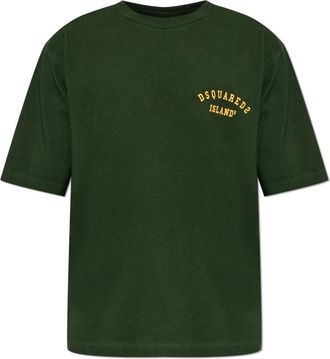 Dsquared2 Logo T-Shirt - Heren - T-shirts - Groen - L - Katoen - Tops
