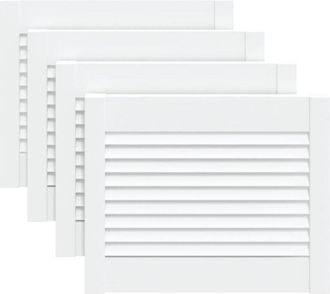 vidaXL Ante a Lamelle 4 pz Bianche 39,5x49,4 cm in Legno di Pino - Vidaxl