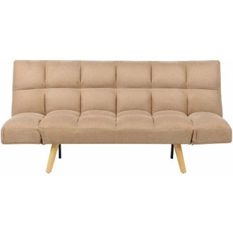 Beliani Beliani - Divano Letto Tessuto Marrone Chiaro a 3 Posti Soggiorno Moderno Ingaro